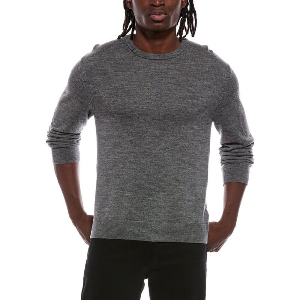 Helmut Lang Mens  Voile Wool-Blend Crewneck Sweater, Gray